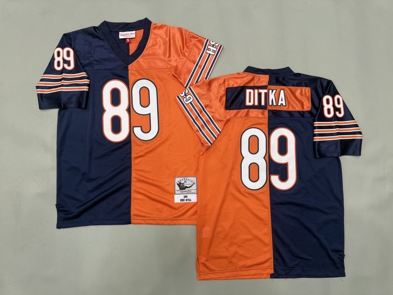 Men 2025 Nike Chicago Bears 89 Ditka blue orange Throwback Limited NFL Jersey style 001